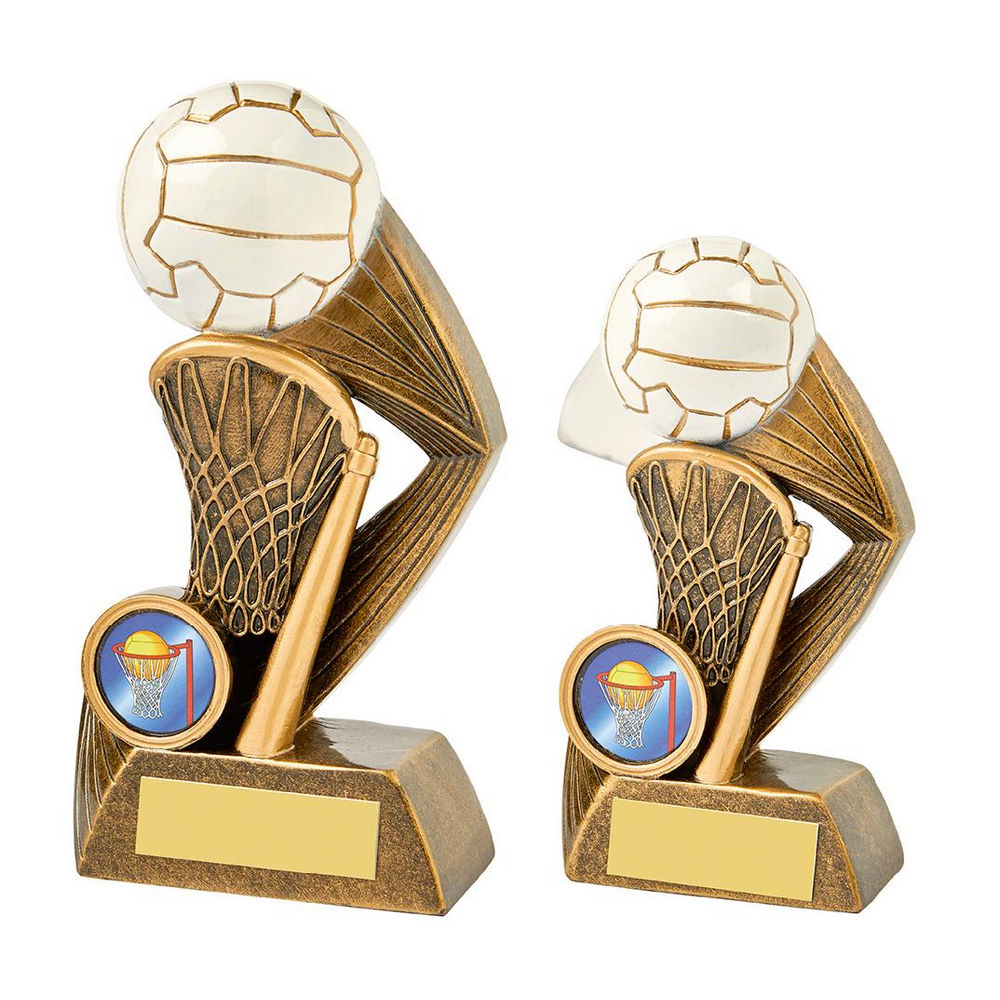 Antique Gold/White Netball Action Resin Antique Gold/White Netball Action Resin