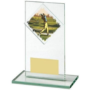 Jade Glass Upright Golf Award Jade Glass Upright Golf Award
