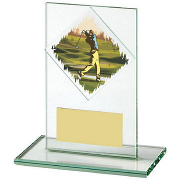 Jade Glass Upright Golf Award Jade Glass Upright Golf Award