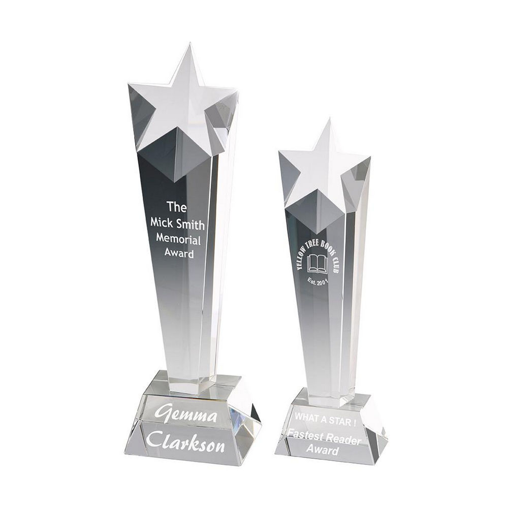Star Column Trophy in Optical Crystal Awards Star Column Trophy in Optical Crystal Awards