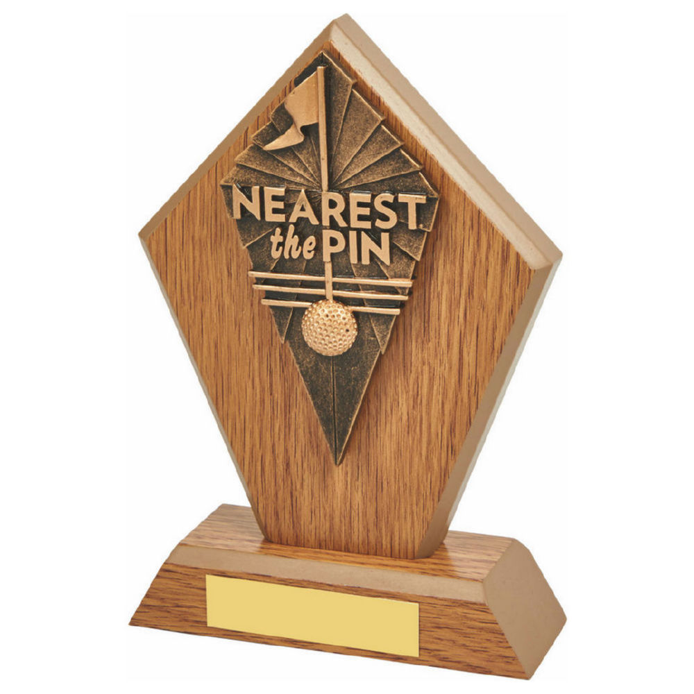 Wood Stand with Nearest the Pin Resin Trim Wood Stand with Nearest the Pin Resin Trim