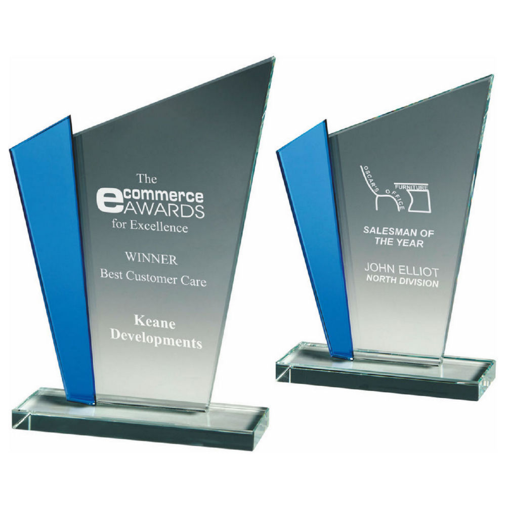 Clear/Blue Glass Stand Clear/Blue Glass Stand