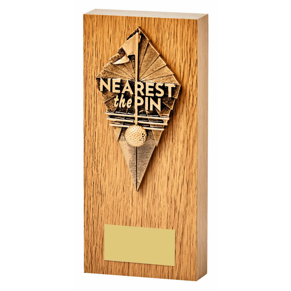 Light Oak Tower Block with Nearest the Pin Golf Resin Trim Light Oak Tower Block with Nearest the Pin Golf Resin Trim