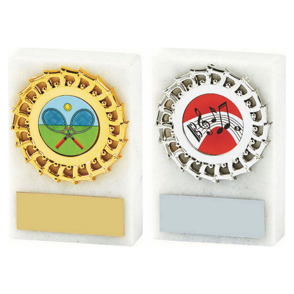 White Marble Paperweight - Plastic Trim White Marble Paperweight - Plastic Trim