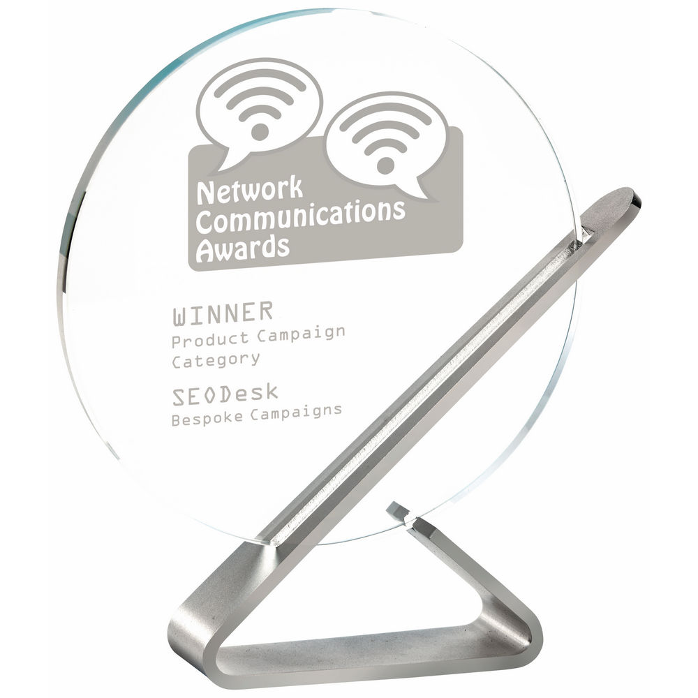 Glass Circle on Metal Base Glass Circle on Metal Base