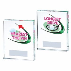 Clear/Colour Glass Golf Award - Female