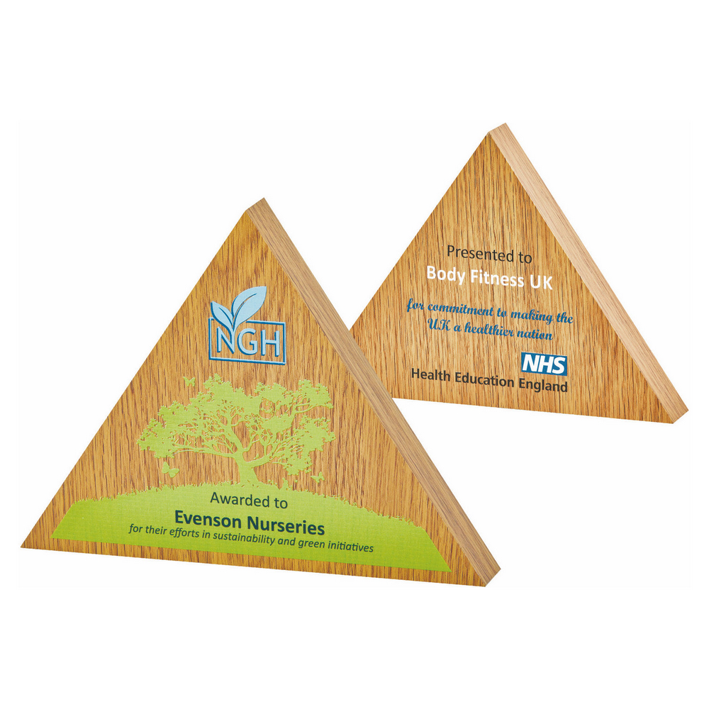 Triangular Laminated Award with Colour Print - Thickness 25mm Triangular Laminated Award with Colour Print - Thickness 25mm