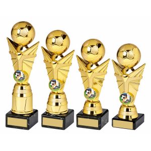 Shiny Gold Football Tower on Marble