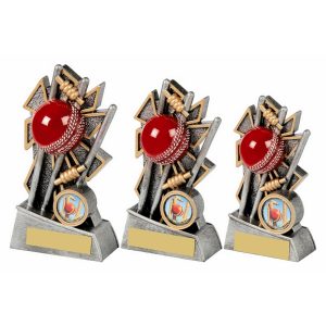 CRICKET STAND, ANT SILVER/GOLD WITH RED BALL WHITE LINES