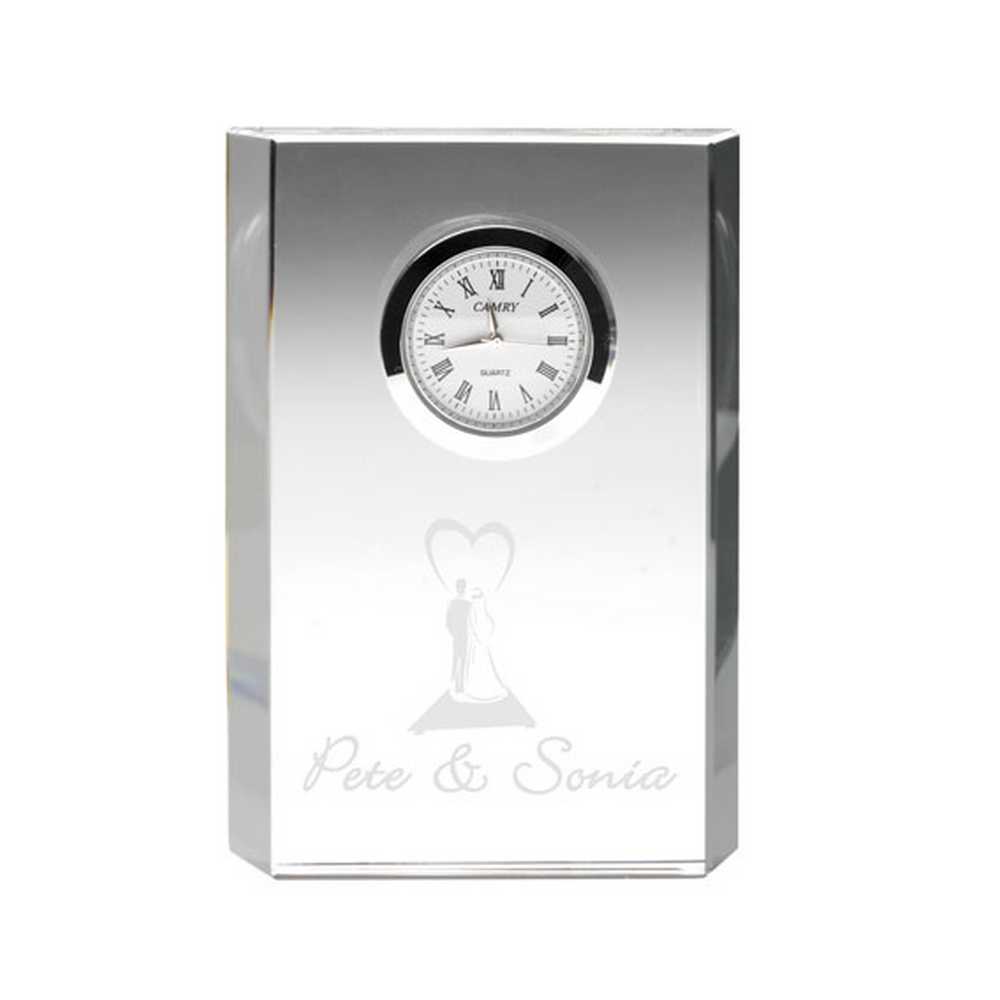 CLEAR GLASS RECTANGLE CLOCK (22mm THICK) CLEAR GLASS RECTANGLE CLOCK (22mm THICK)