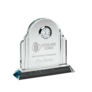 CLEAR GLASS ARCHED CLOCK (20mm THICK) CLEAR GLASS ARCHED CLOCK (20mm THICK)