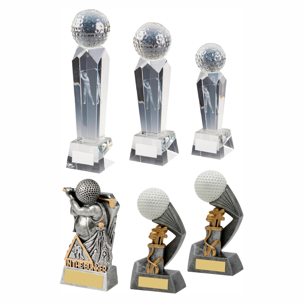 x 6 Assorted Golf Awards x 6 Assorted Golf Awards