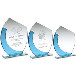 JADE/BLUE GLASS OVAL PLAQUE WITH ANGLED TOP (4mm THICK) JADE/BLUE GLASS OVAL PLAQUE WITH ANGLED TOP (4mm THICK)