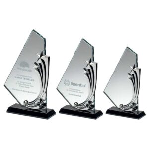 CLEAR/BLK GLASS PLAQUE WITH METAL STARS (10mm THICK) CLEAR/BLK GLASS PLAQUE WITH METAL STARS (10mm THICK)