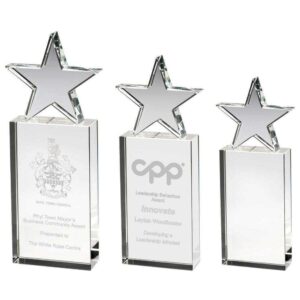 CLEAR GLASS BLOCK WITH GLASS STAR CLEAR GLASS BLOCK WITH GLASS STAR