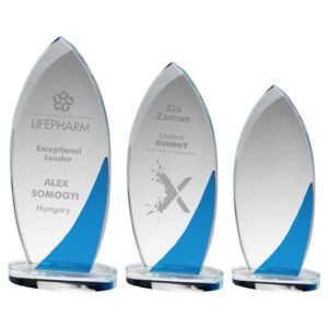 CLEAR/BLUE GLASS EYELET PLAQUE (10mm THICK) CLEAR/BLUE GLASS EYELET PLAQUE (10mm THICK)