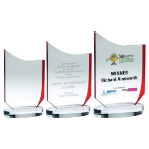 CLEAR/RED GLASS PLAQUE (10mm THICK) CLEAR/RED GLASS PLAQUE (10mm THICK)