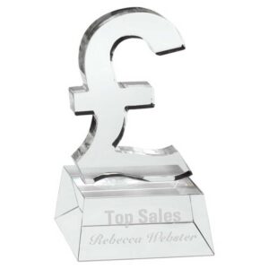CLEAR GLASS 'POUND SIGN' ON BASE CLEAR GLASS 'POUND SIGN' ON BASE