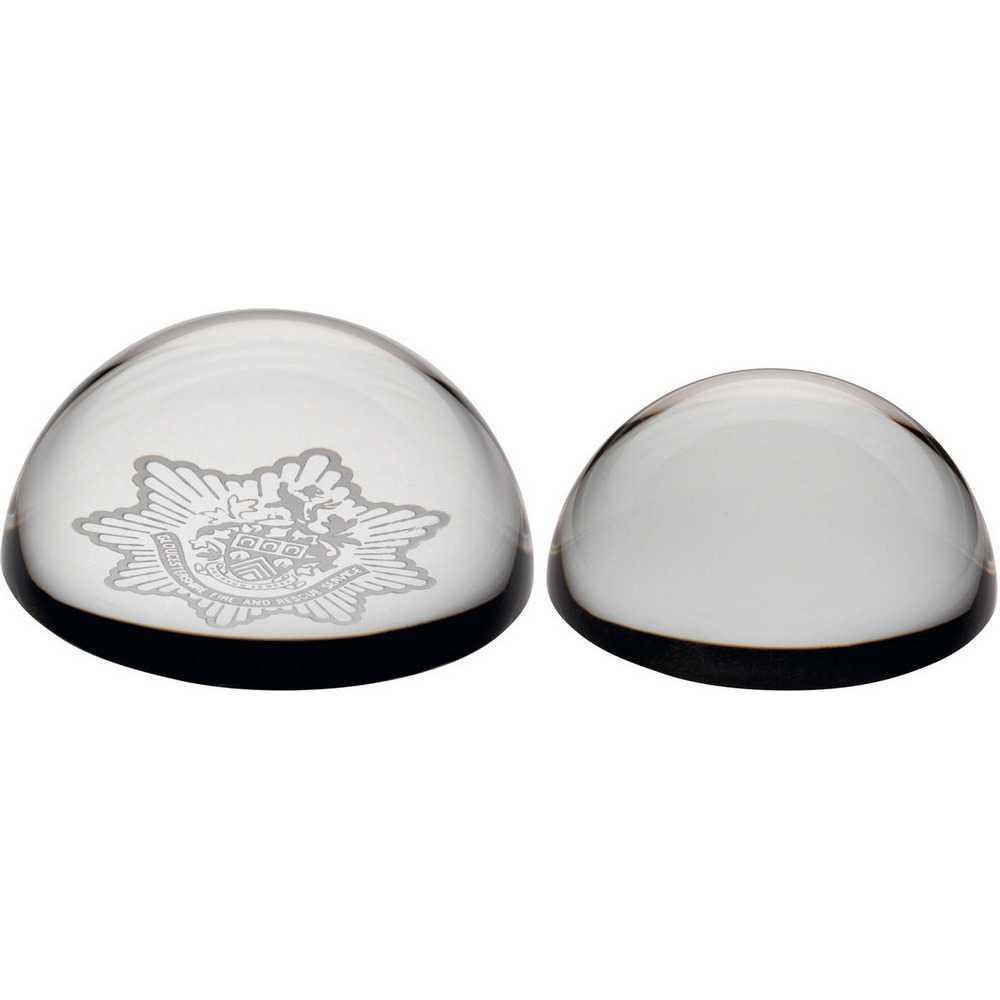 CLEAR GLASS DOMED PAPERWEIGHT CLEAR GLASS DOMED PAPERWEIGHT