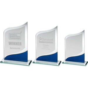 JADE GLASS POINTED PLAQUE WITH BLUE/SILVER DETAIL (4mm THICK) JADE GLASS POINTED PLAQUE WITH BLUE/SILVER DETAIL (4mm THICK)