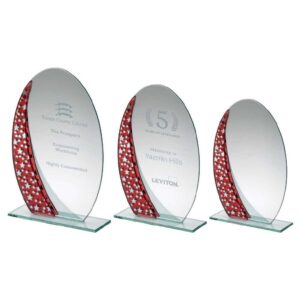 JADE GLASS OVAL PLAQUE WITH RED/SILVER STAR DESIGN (4mm THICK) JADE GLASS OVAL PLAQUE WITH RED/SILVER STAR DESIGN (4mm THICK)