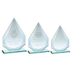 JADE GLASS DIAMOND WITH SILVER LINED EDGES (4mm THICK) JADE GLASS DIAMOND WITH SILVER LINED EDGES (4mm THICK)