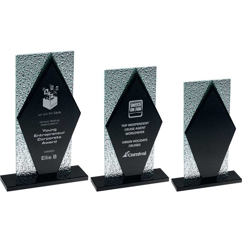 BLACK GLASS DIAMOND AND BASE WITH CLEAR FROSTED BACKDROP BLACK GLASS DIAMOND AND BASE WITH CLEAR FROSTED BACKDROP