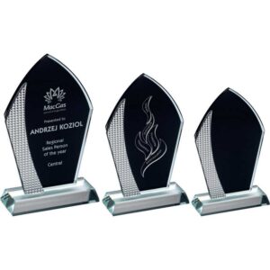 BLACK BACKED CLEAR GLASS ARROWHEAD WITH SILVER DETAIL BLACK BACKED CLEAR GLASS ARROWHEAD WITH SILVER DETAIL