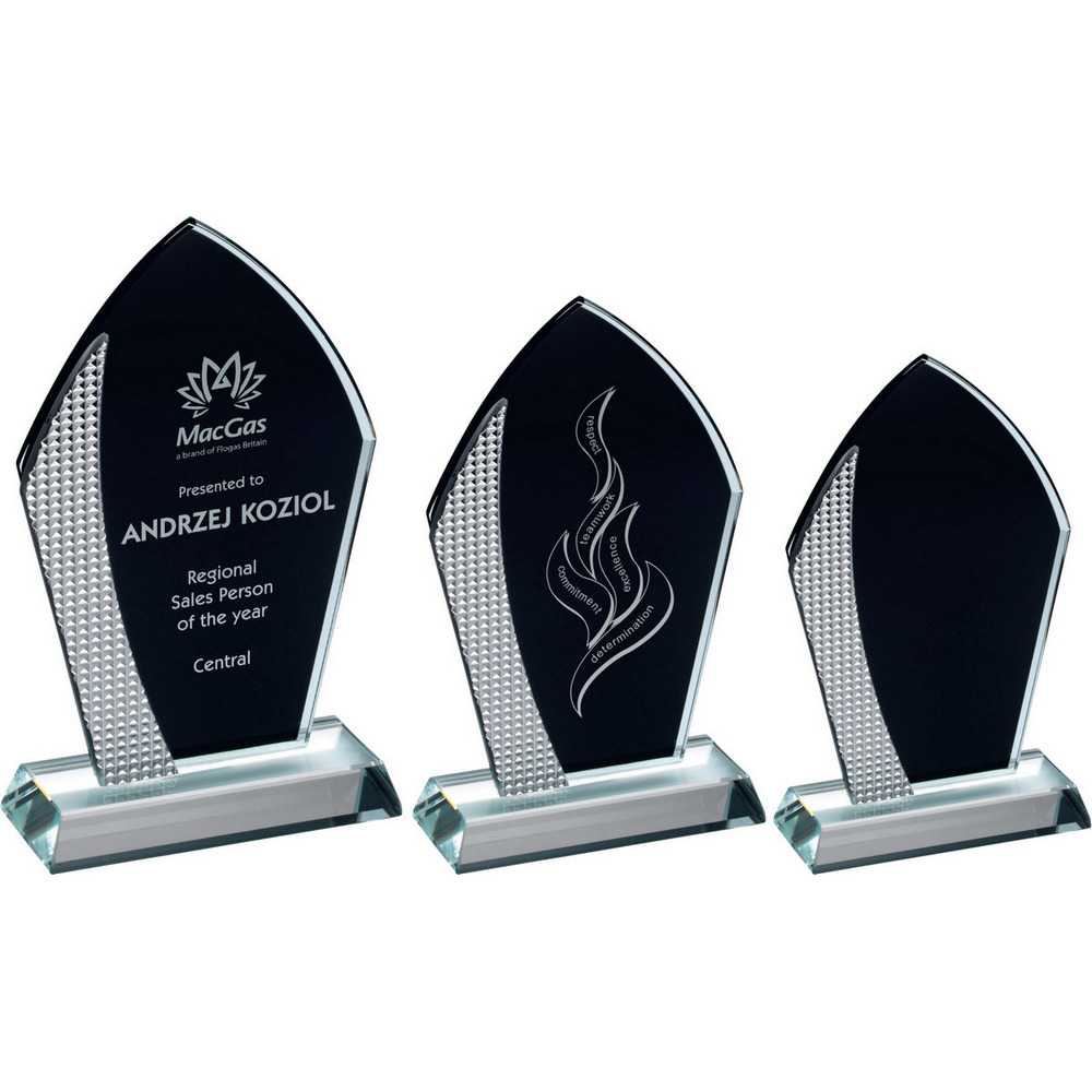 BLACK BACKED CLEAR GLASS ARROWHEAD WITH SILVER DETAIL BLACK BACKED CLEAR GLASS ARROWHEAD WITH SILVER DETAIL