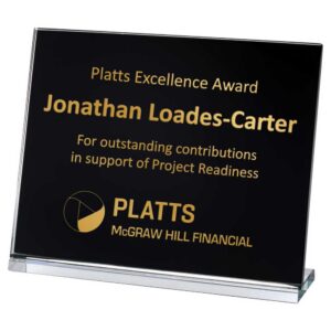 BLACK BACKED CLEAR GLASS LANDSCAPE PLAQUE BLACK BACKED CLEAR GLASS LANDSCAPE PLAQUE