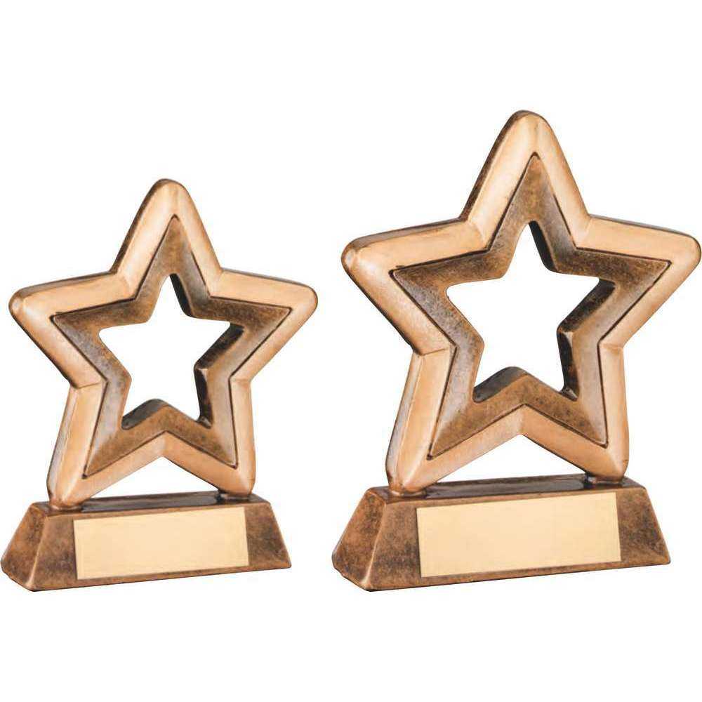 BRZ/GOLD RESIN GENERIC MINI STAR WITH PLATE BRZ/GOLD RESIN GENERIC MINI STAR WITH PLATE