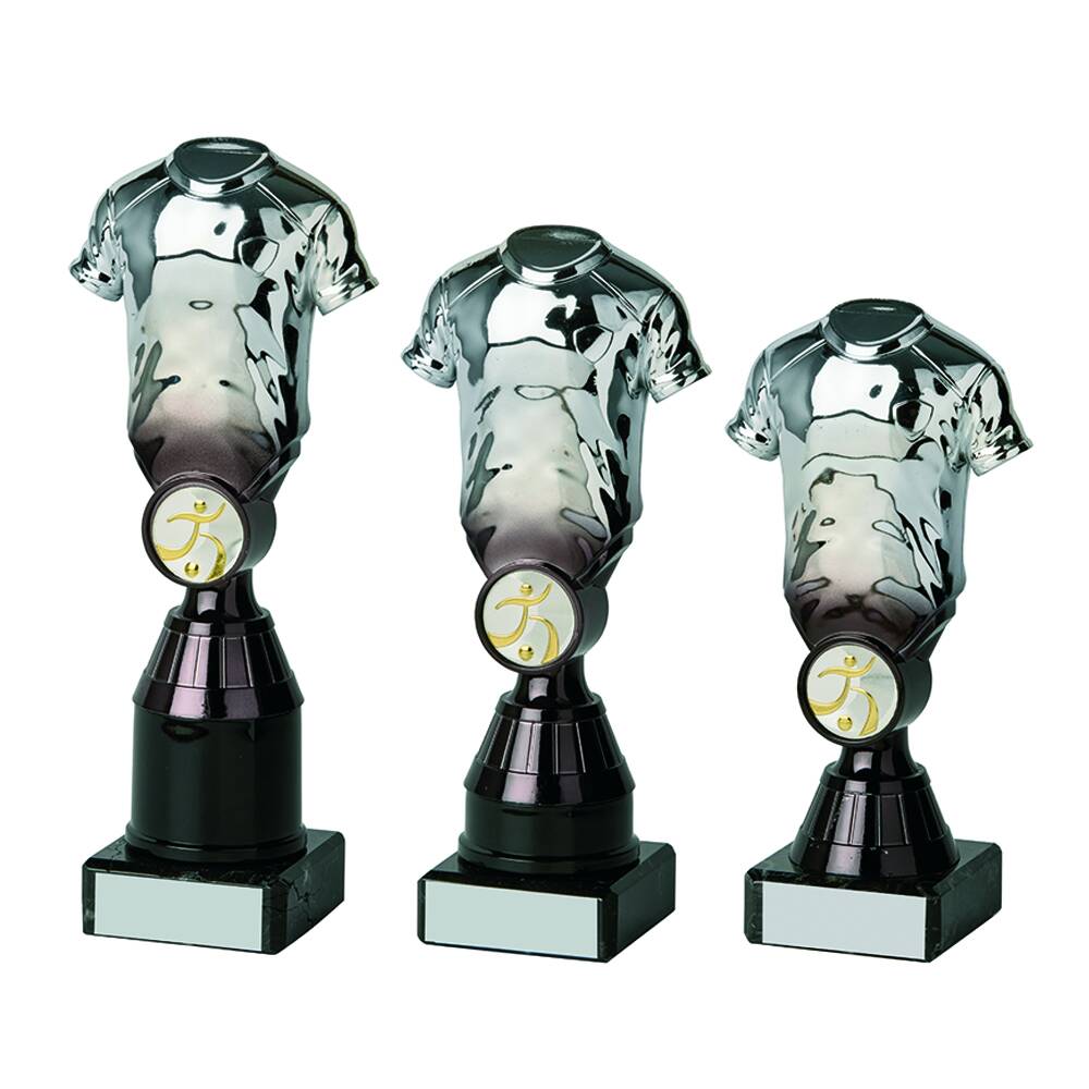 Silver/Black Football Shirt Trophy Silver/Black Football Shirt Trophy