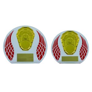 Clear/Red Wreath Glass with Football Trim