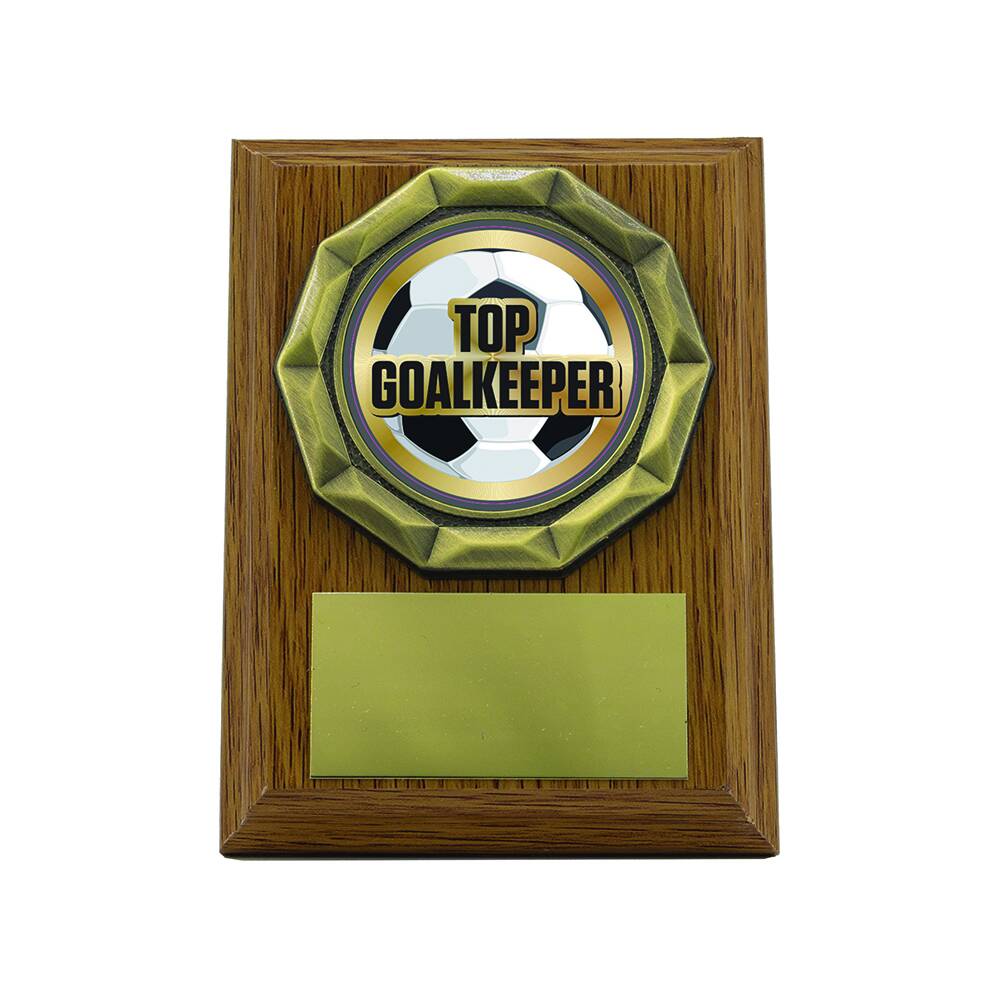 Light Oak Plaque with Top Goalkeeper Trim Light Oak Plaque with Top Goalkeeper Trim