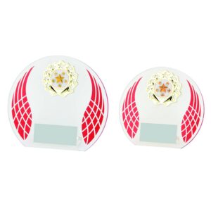 Red Wreath Glass with Metal Trim Red Wreath Glass with Metal Trim