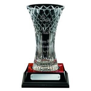 Crystal Vase with Panel & Base Crystal Vase with Panel & Base