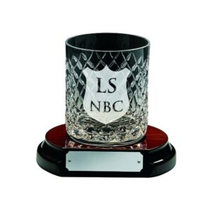 Whiskey Glass with Engravable Panel + Base