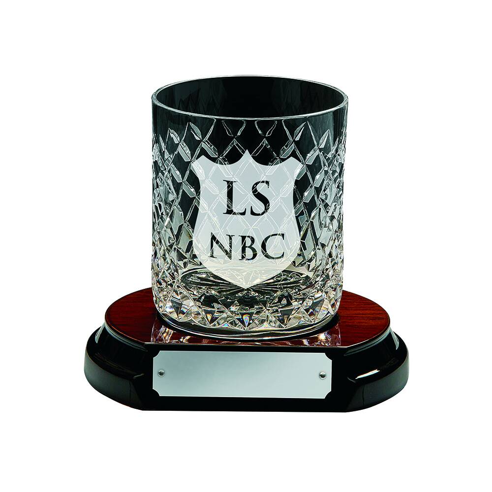 Whiskey Glass with Engravable Panel + Base Whiskey Glass with Engravable Panel + Base