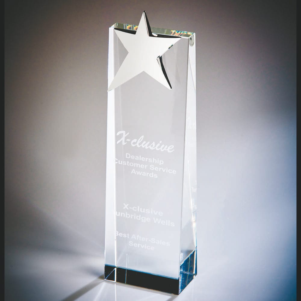 Clear Glass Upright and Star Clear Glass Upright and Star