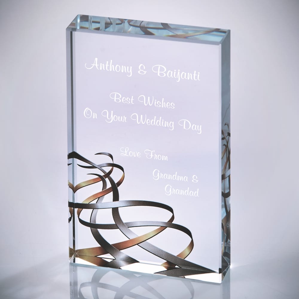 Silver/Gold Ribbon Glass Block Silver/Gold Ribbon Glass Block