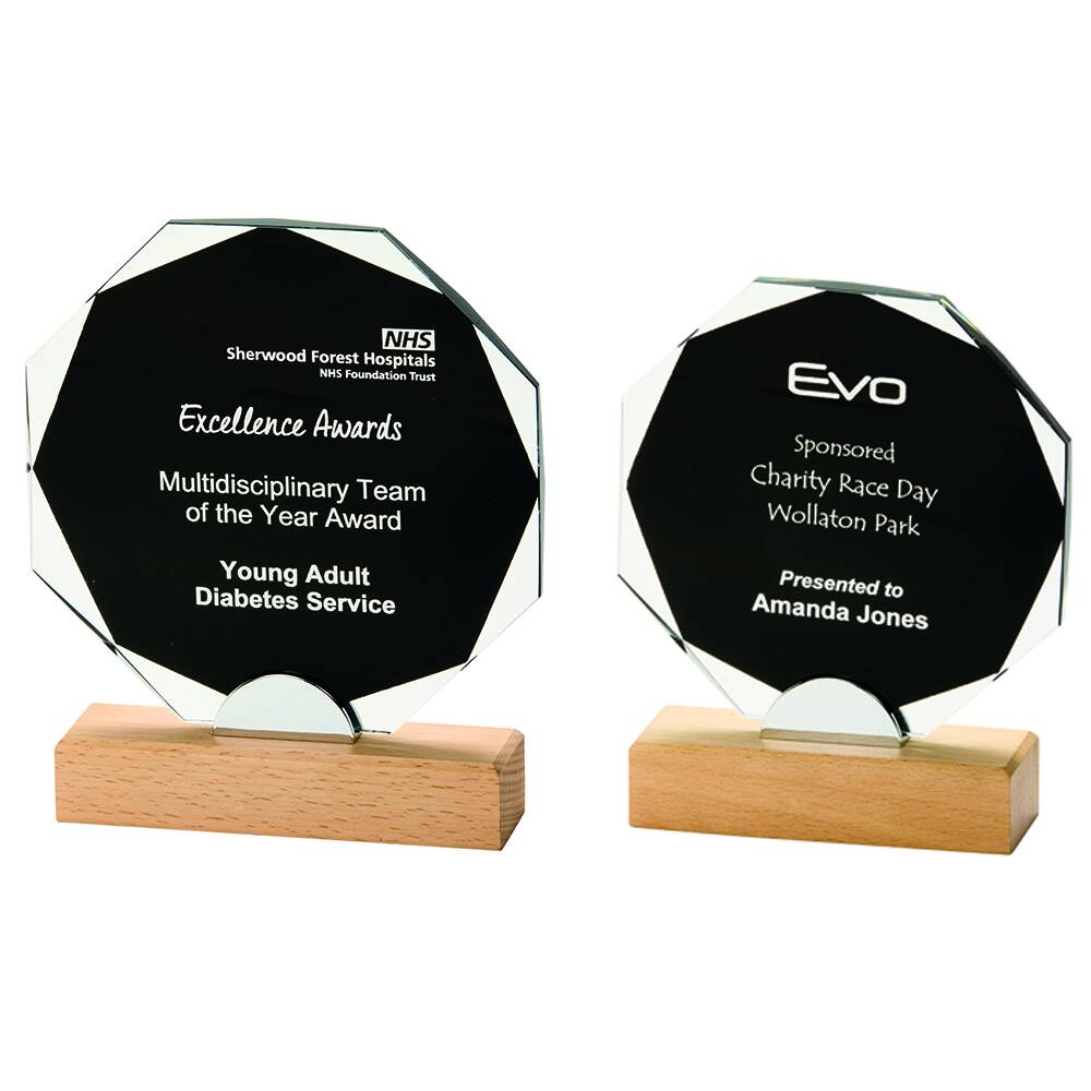 Black Crystal on a Wooden Base Black Crystal on a Wooden Base